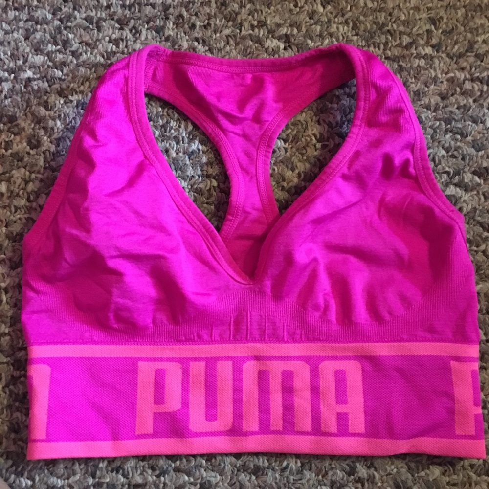 Hot pink Puma sports bra